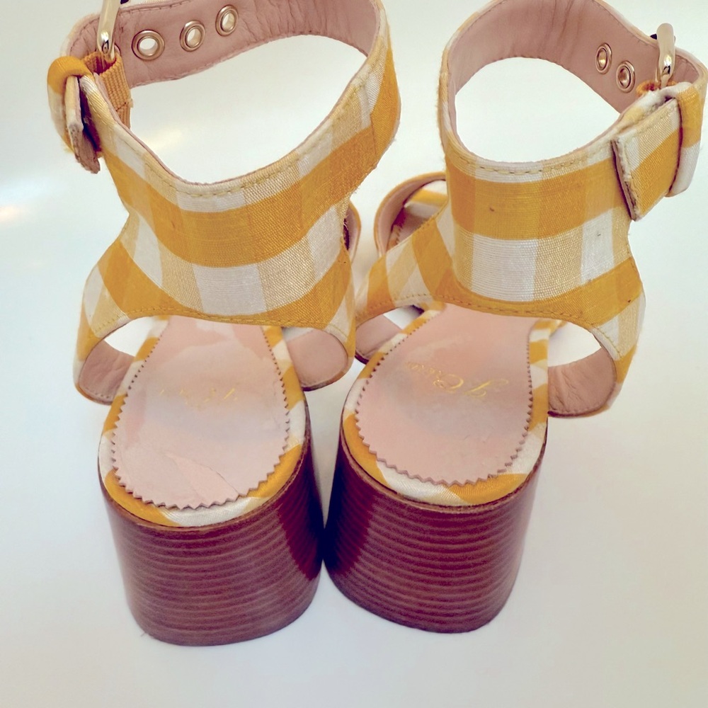 Adorable yellow gingham J Crew sandals - Picture 5 of 7